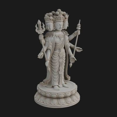 Standing Bodhisattva Statue Design 13 3D Print Model