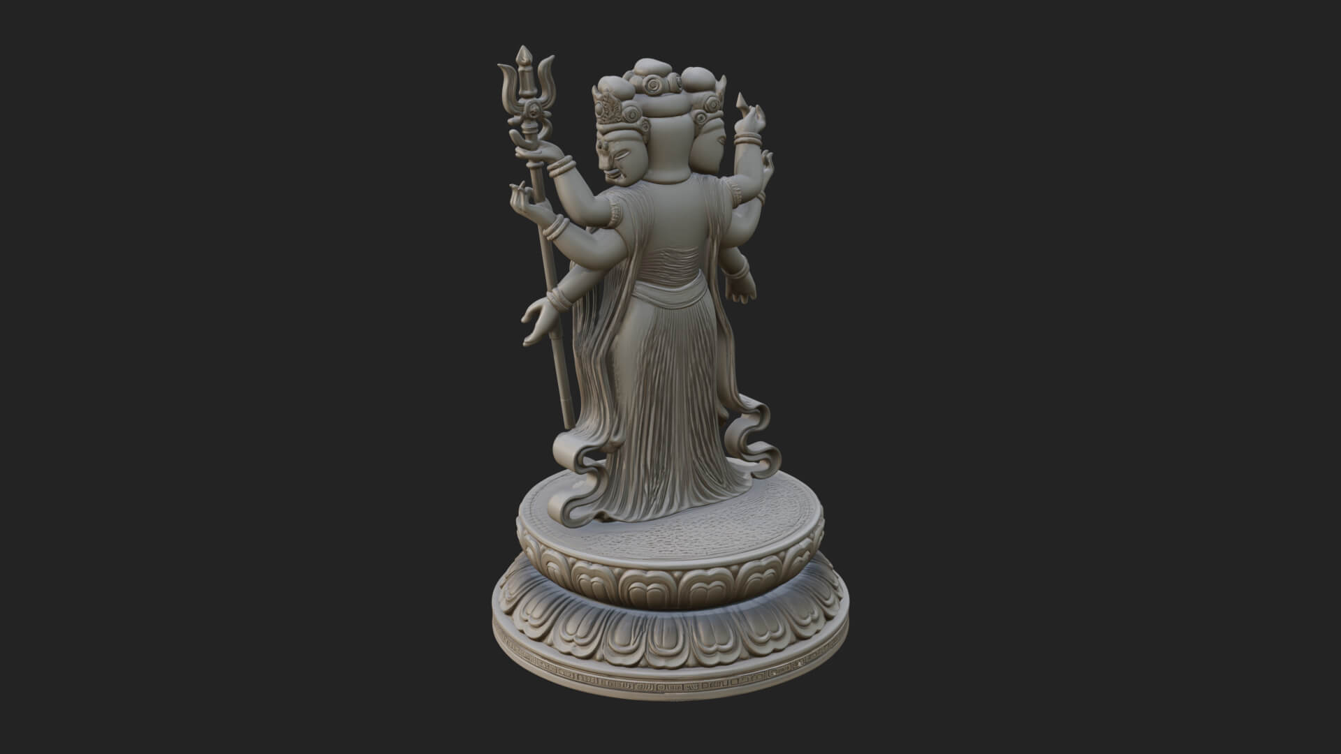 Standing Bodhisattva Statue Design 14 3D Print Model 3D Model