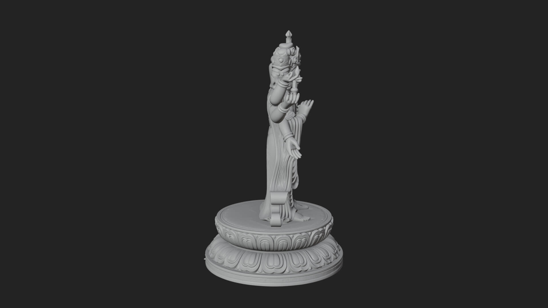 Standing Bodhisattva Statue Design 14 3D Print Model 3D Model