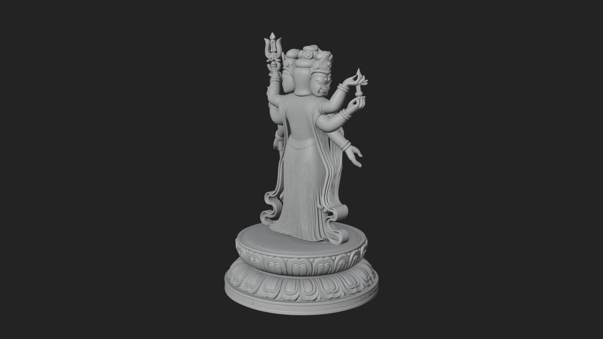 Standing Bodhisattva Statue Design 14 3D Print Model 3D Model