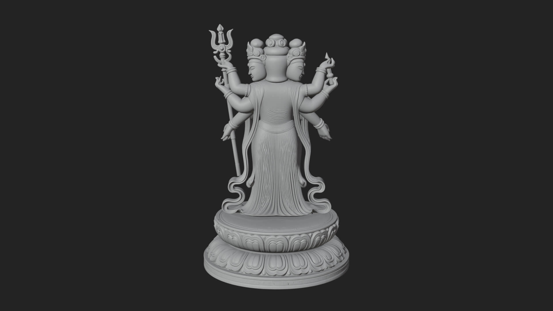 Standing Bodhisattva Statue Design 14 3D Print Model 3D Model