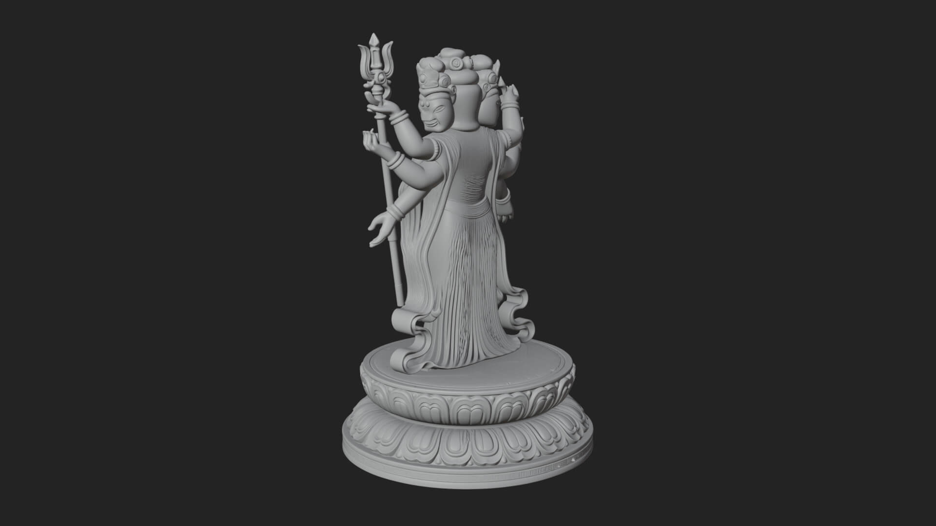 Standing Bodhisattva Statue Design 14 3D Print Model 3D Model