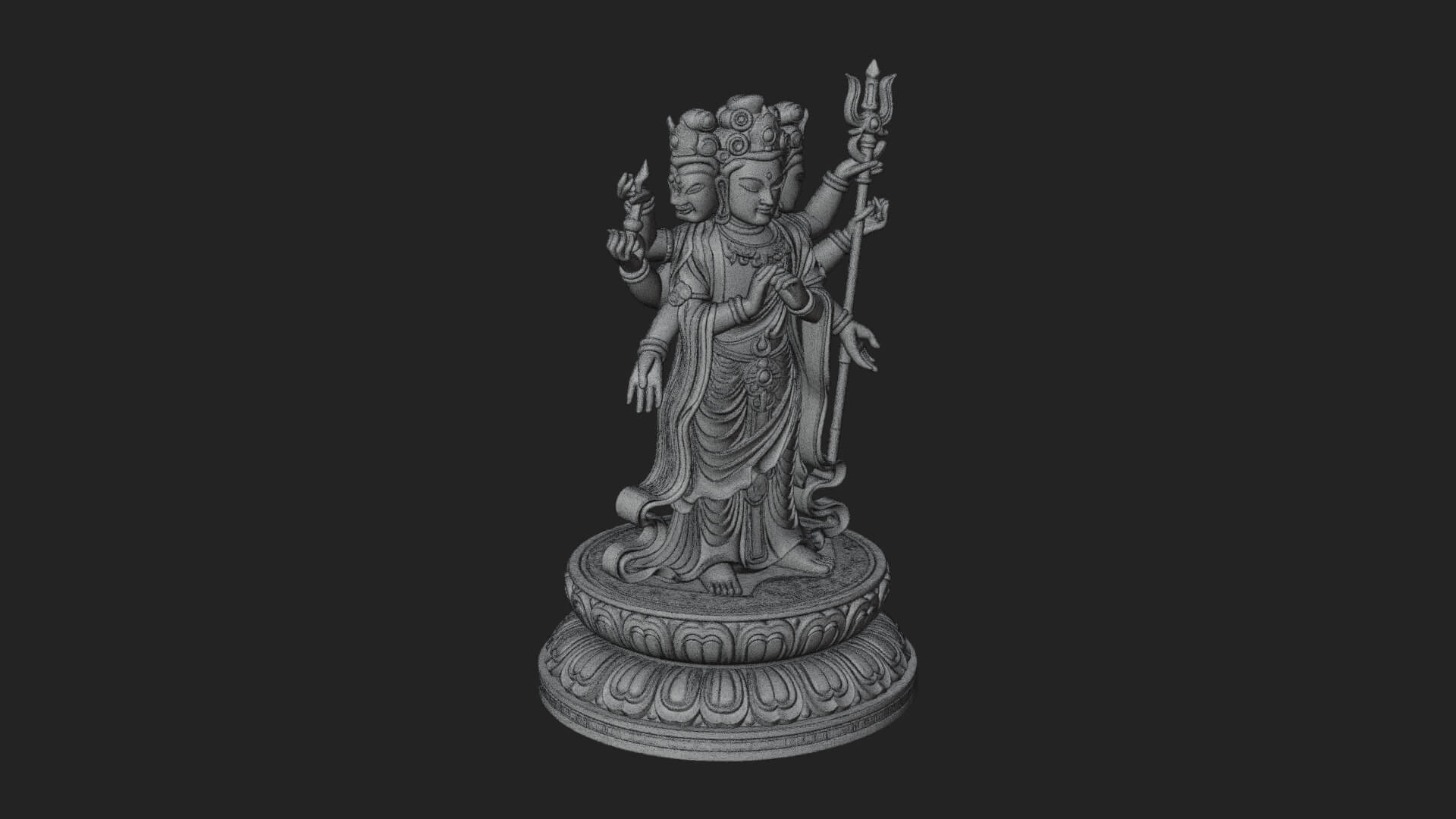 Standing Bodhisattva Statue Design 14 3D Print Model 3D Model