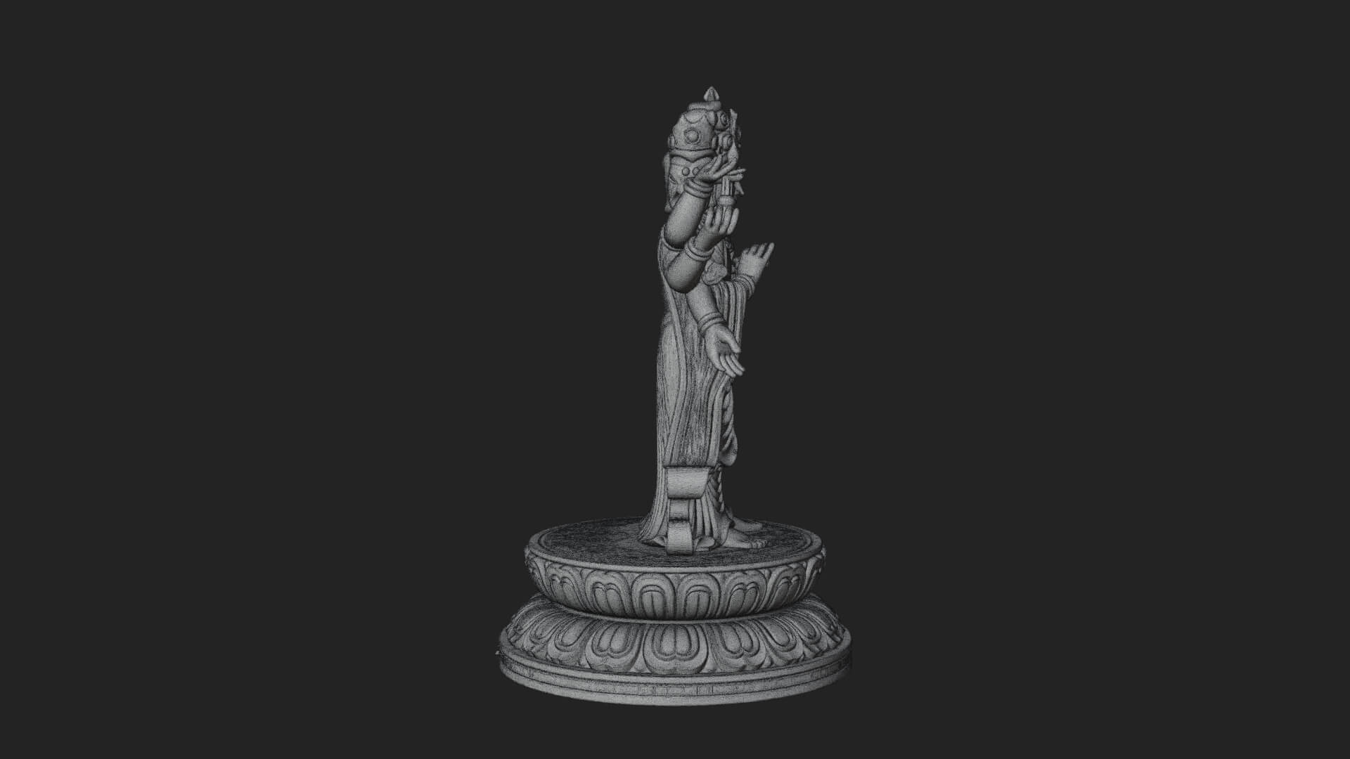 Standing Bodhisattva Statue Design 14 3D Print Model 3D Model