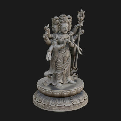 Standing Bodhisattva Statue Design 14 3D Print Model