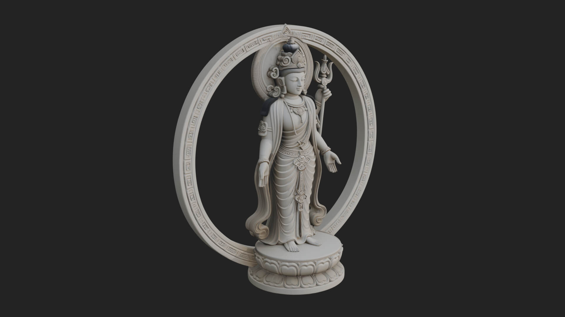 Standing Bodhisattva Statue Design 2 3D Print Model 3D Model