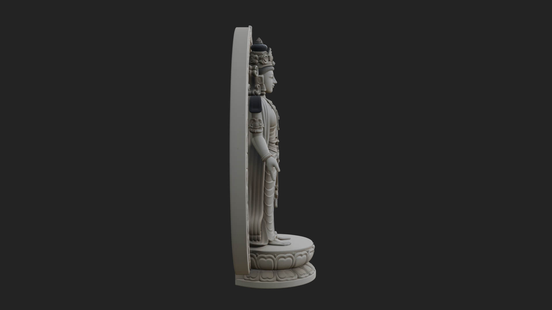 Standing Bodhisattva Statue Design 2 3D Print Model 3D Model
