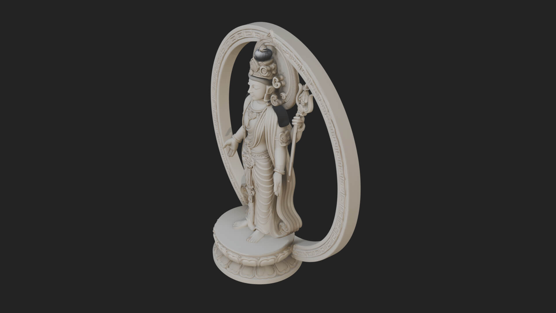 Standing Bodhisattva Statue Design 2 3D Print Model 3D Model