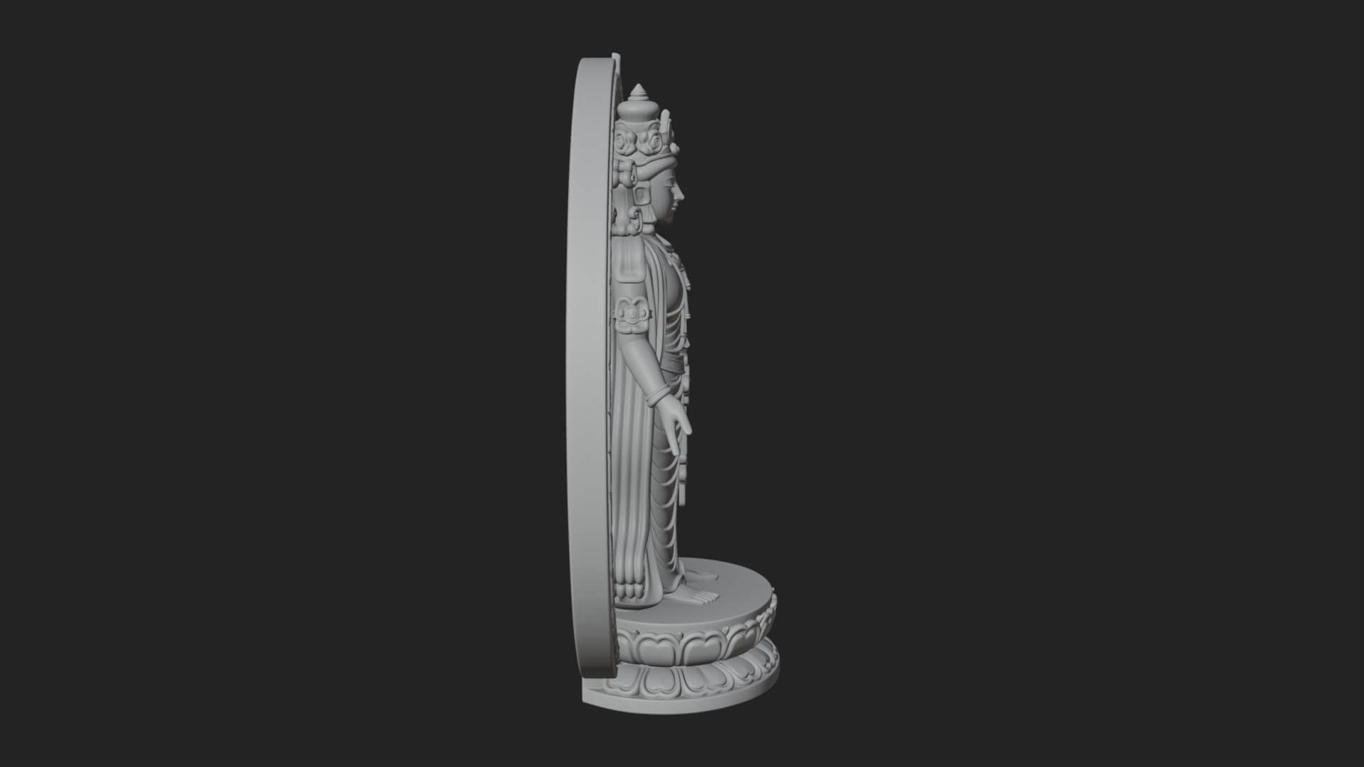 Standing Bodhisattva Statue Design 2 3D Print Model 3D Model