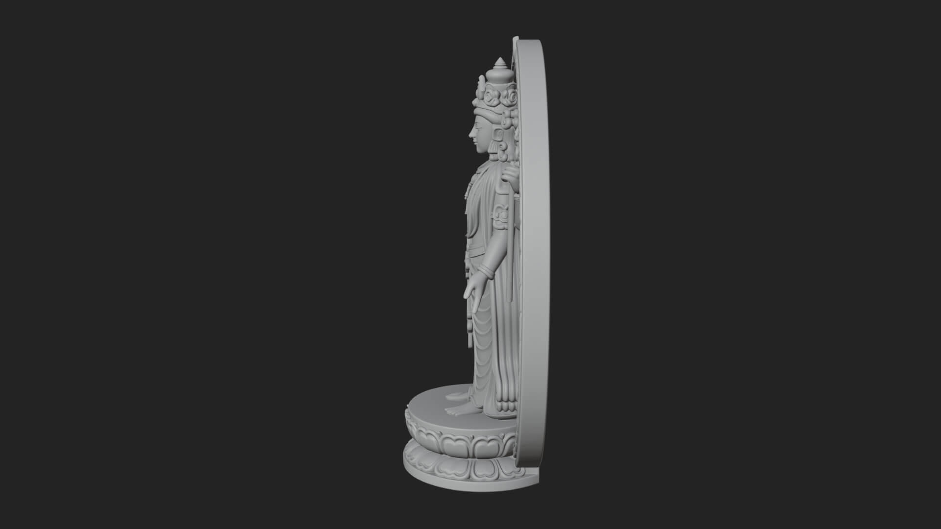 Standing Bodhisattva Statue Design 2 3D Print Model 3D Model