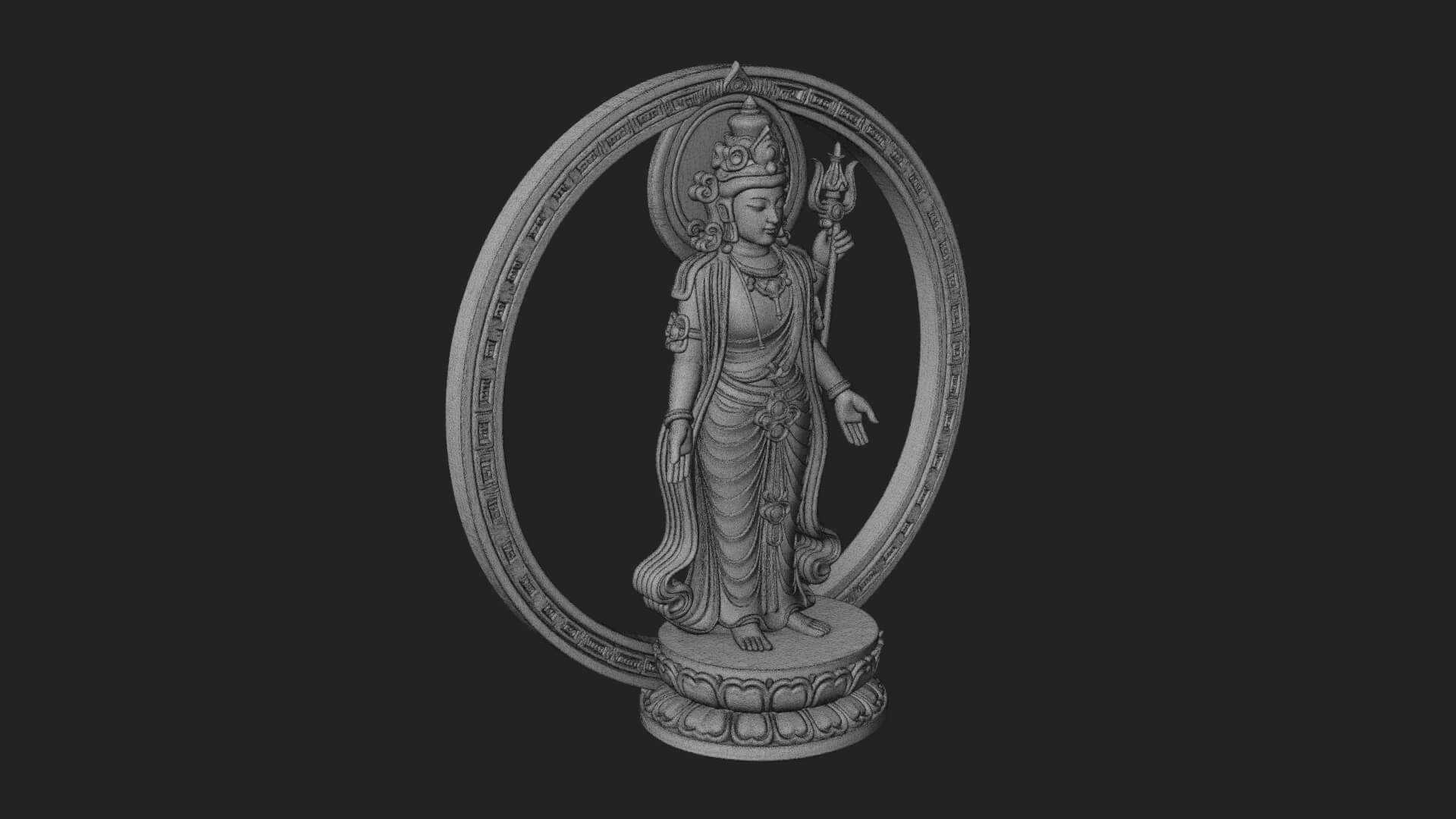 Standing Bodhisattva Statue Design 2 3D Print Model 3D Model