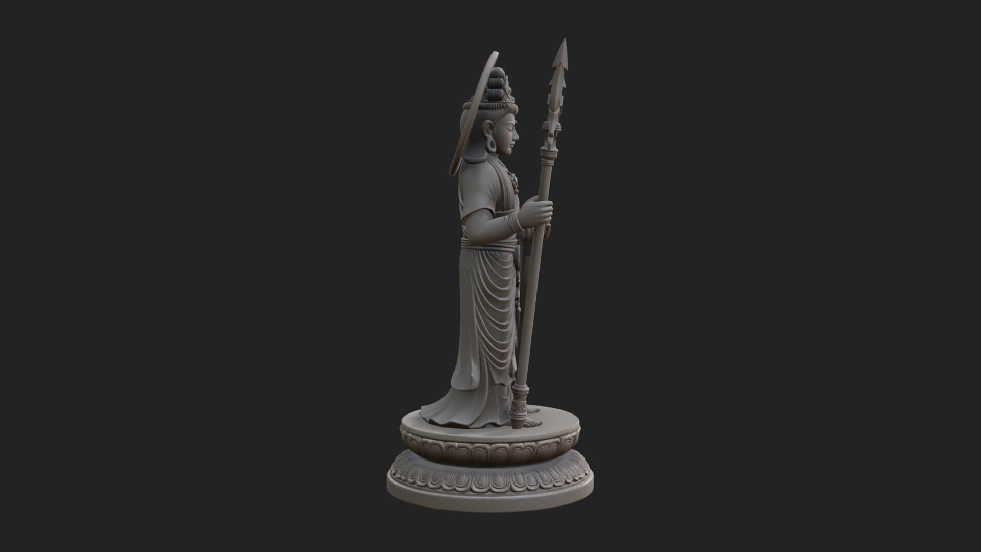 Standing Bodhisattva Statue Design 3 3D Print Model 3D Model