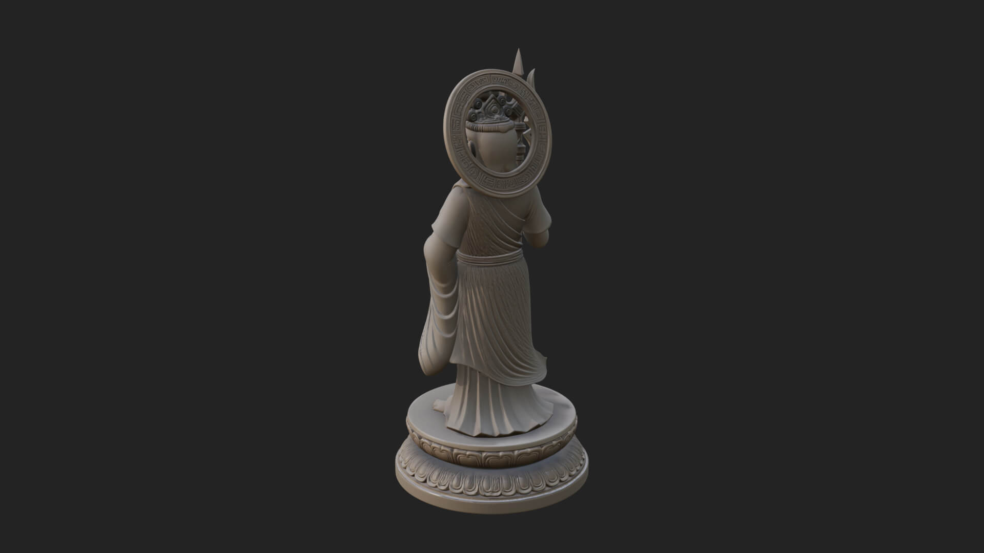 Standing Bodhisattva Statue Design 3 3D Print Model 3D Model