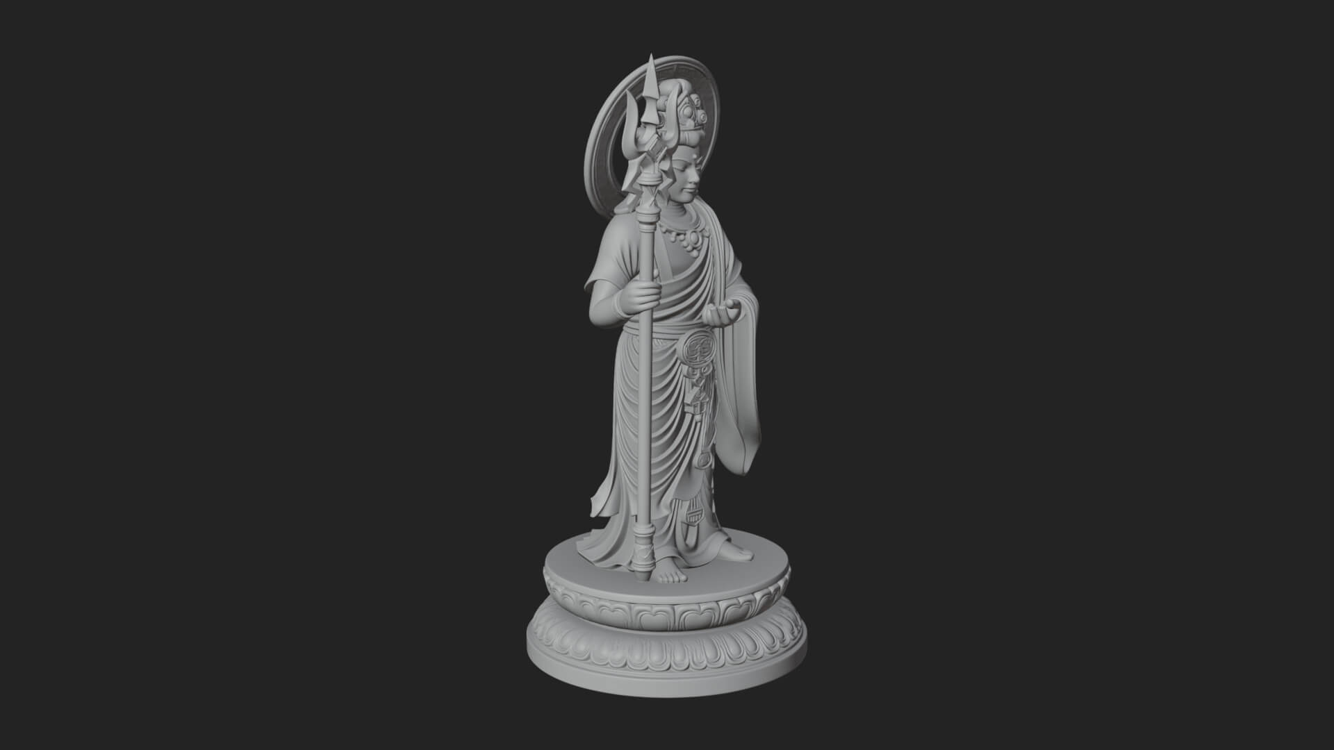 Standing Bodhisattva Statue Design 3 3D Print Model 3D Model