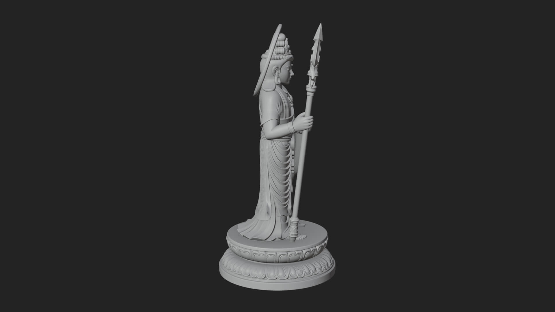 Standing Bodhisattva Statue Design 3 3D Print Model 3D Model