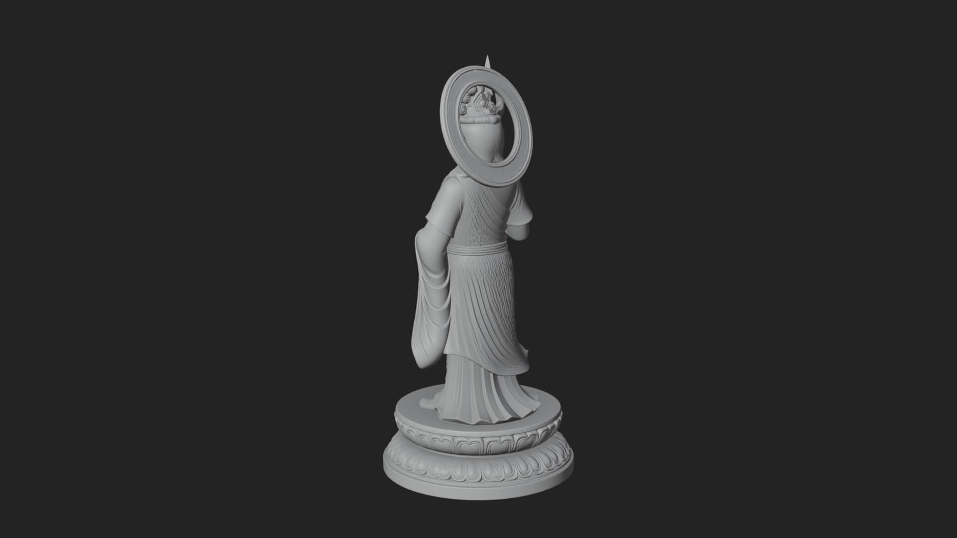 Standing Bodhisattva Statue Design 3 3D Print Model 3D Model