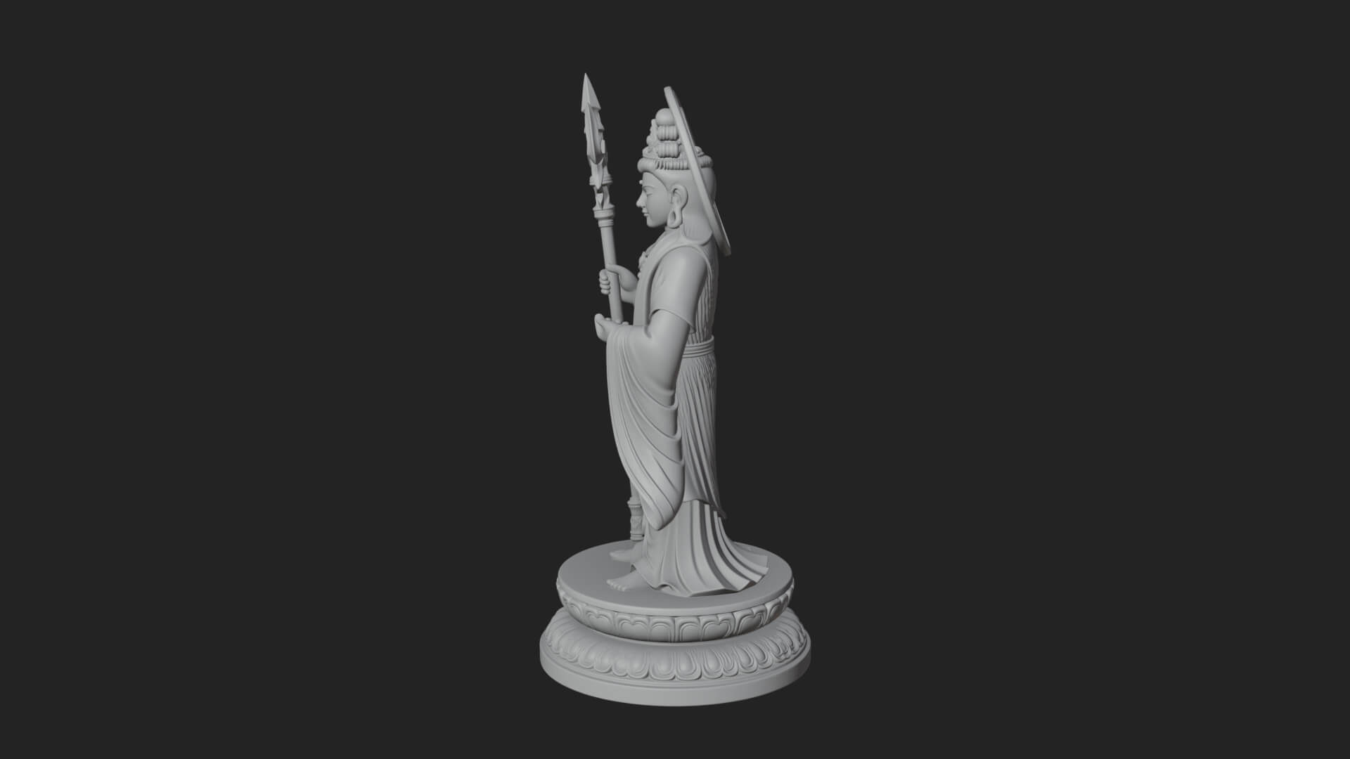Standing Bodhisattva Statue Design 3 3D Print Model 3D Model