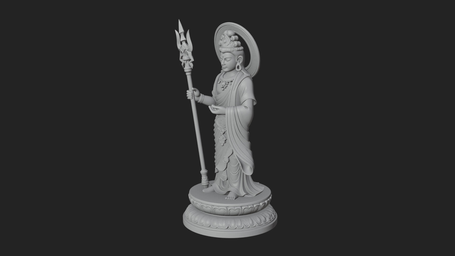 Standing Bodhisattva Statue Design 3 3D Print Model 3D Model