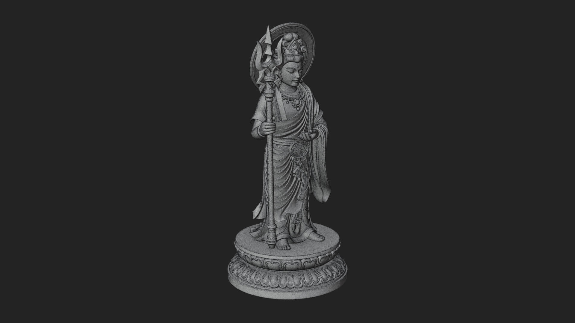 Standing Bodhisattva Statue Design 3 3D Print Model 3D Model