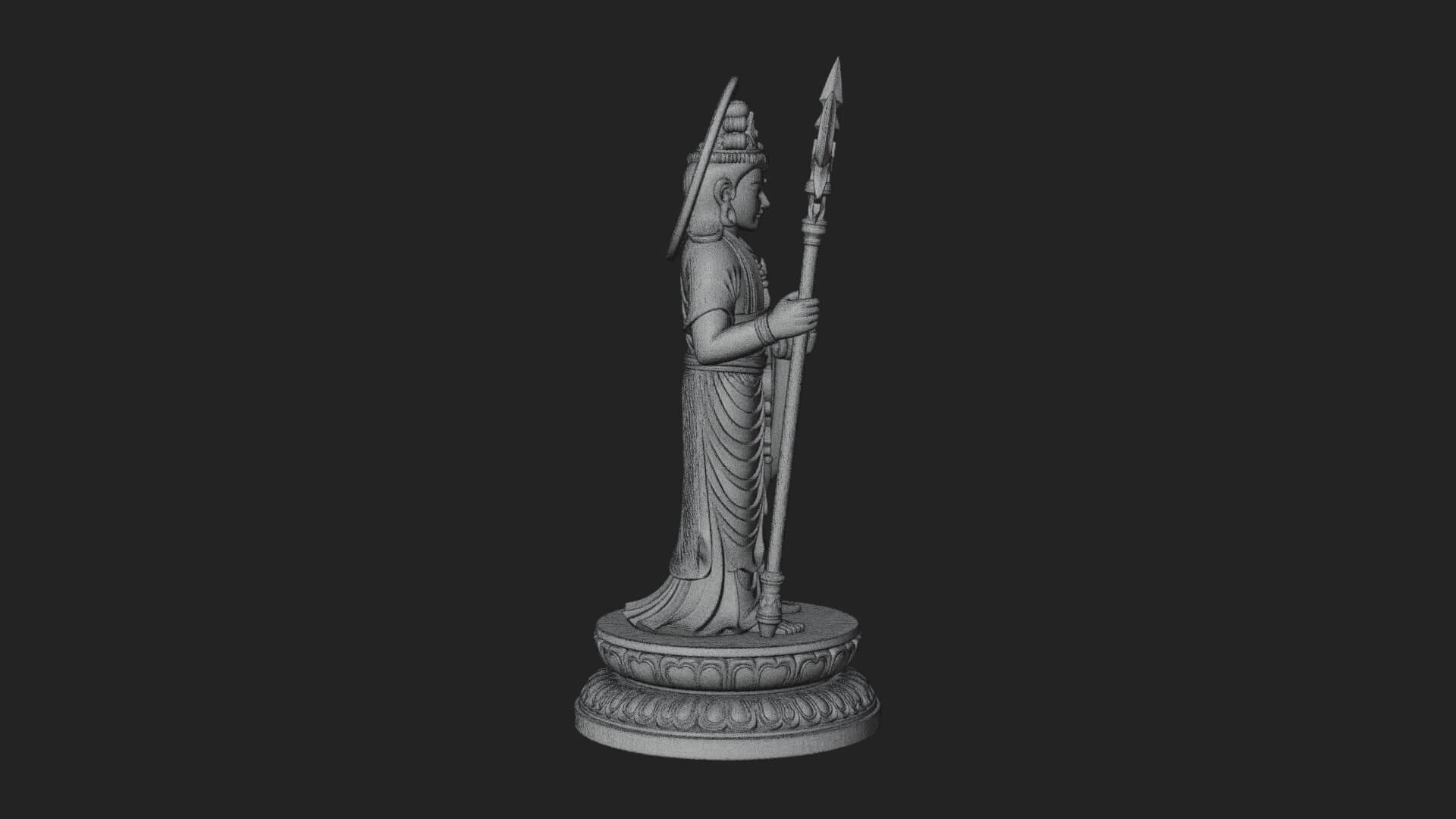 Standing Bodhisattva Statue Design 3 3D Print Model 3D Model