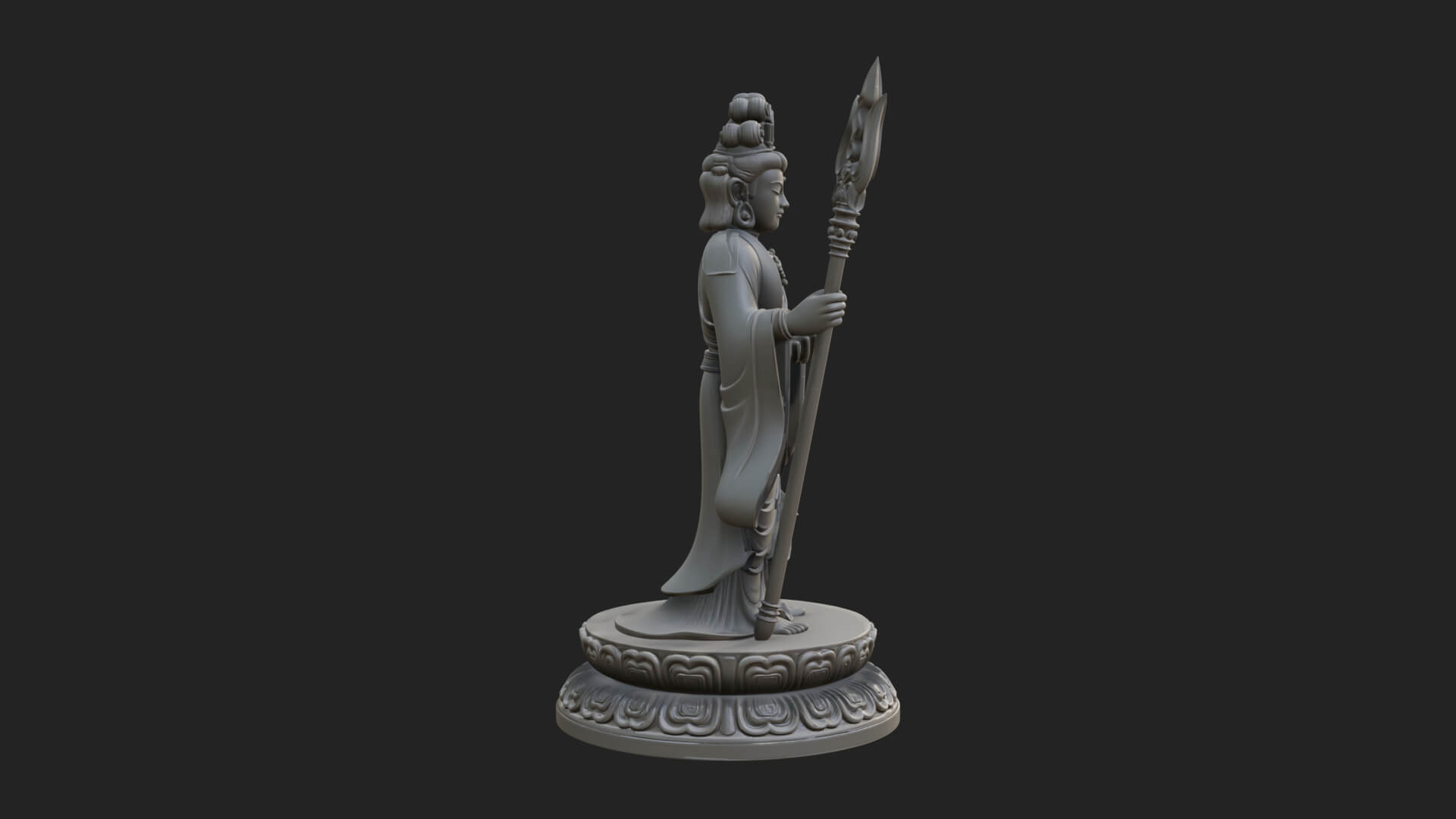 Standing Bodhisattva Statue Design 4 3D Print Model 3D Model
