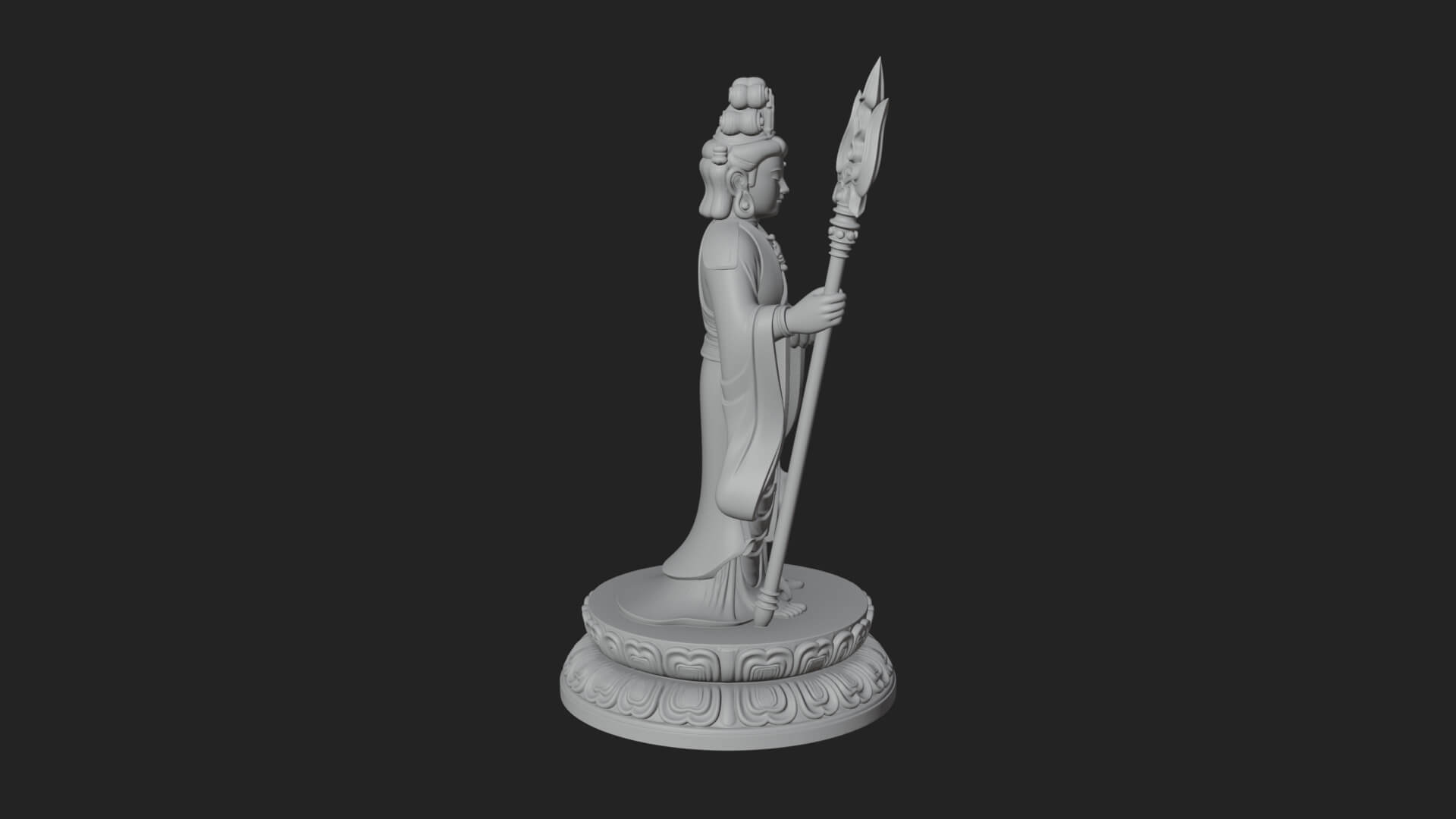 Standing Bodhisattva Statue Design 4 3D Print Model 3D Model