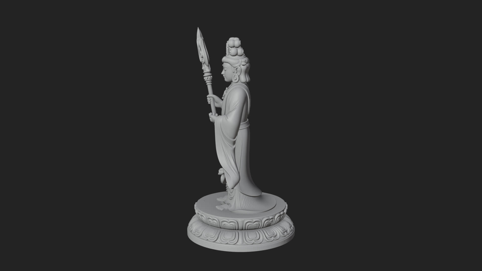 Standing Bodhisattva Statue Design 4 3D Print Model 3D Model