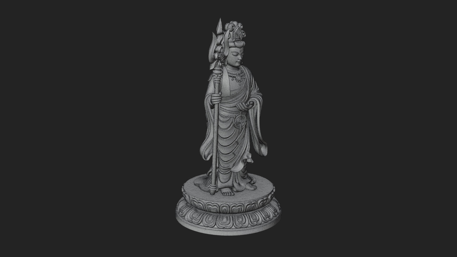 Standing Bodhisattva Statue Design 4 3D Print Model 3D Model