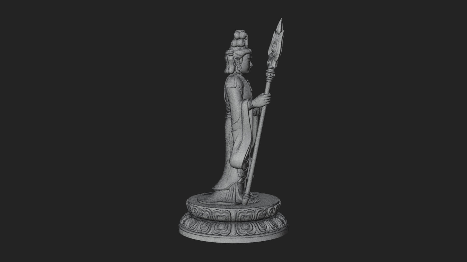 Standing Bodhisattva Statue Design 4 3D Print Model 3D Model