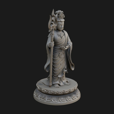 Standing Bodhisattva Statue Design 4 3D Print Model