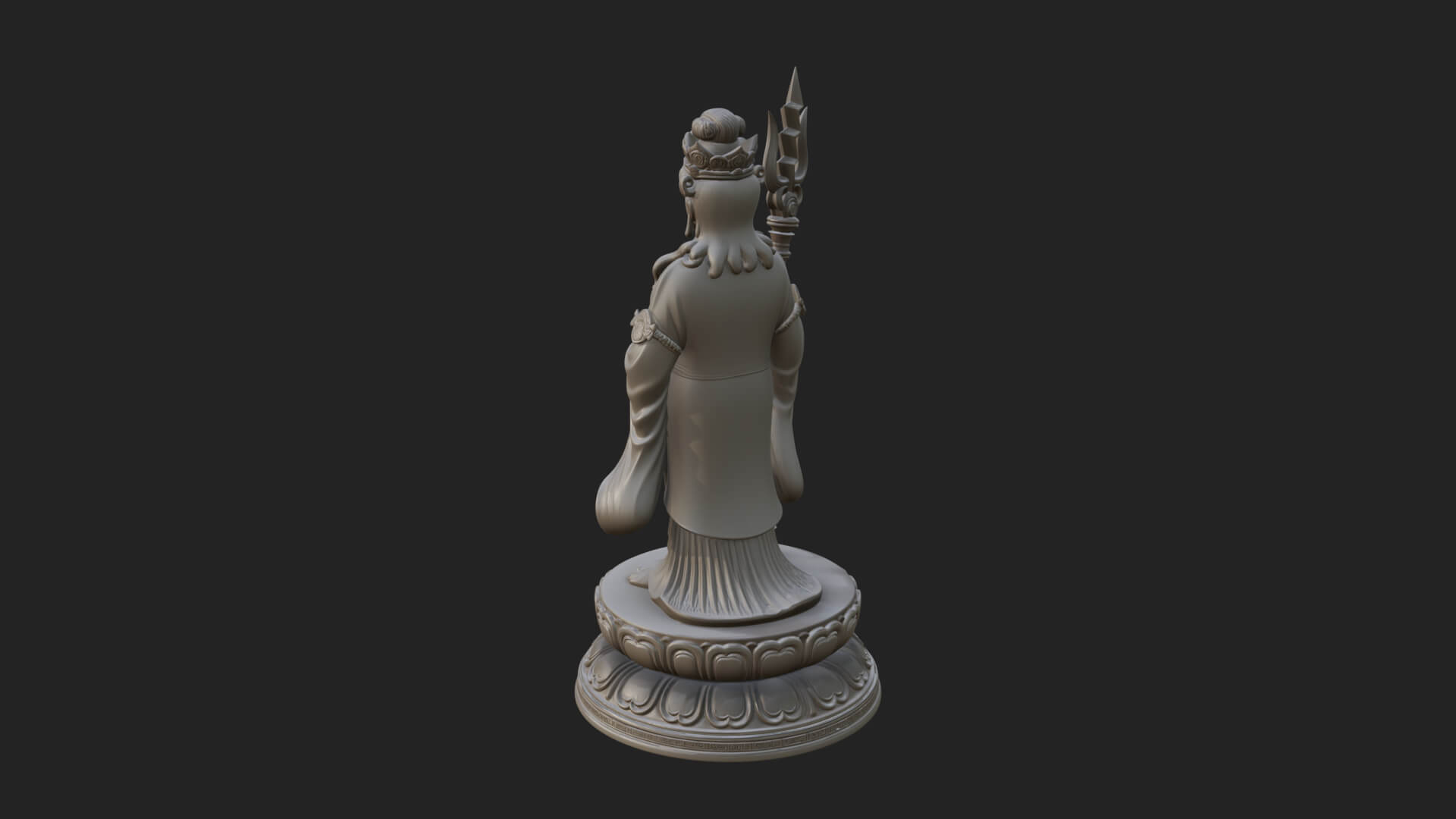 Standing Bodhisattva Statue Design 5 3D Print Model 3D Model