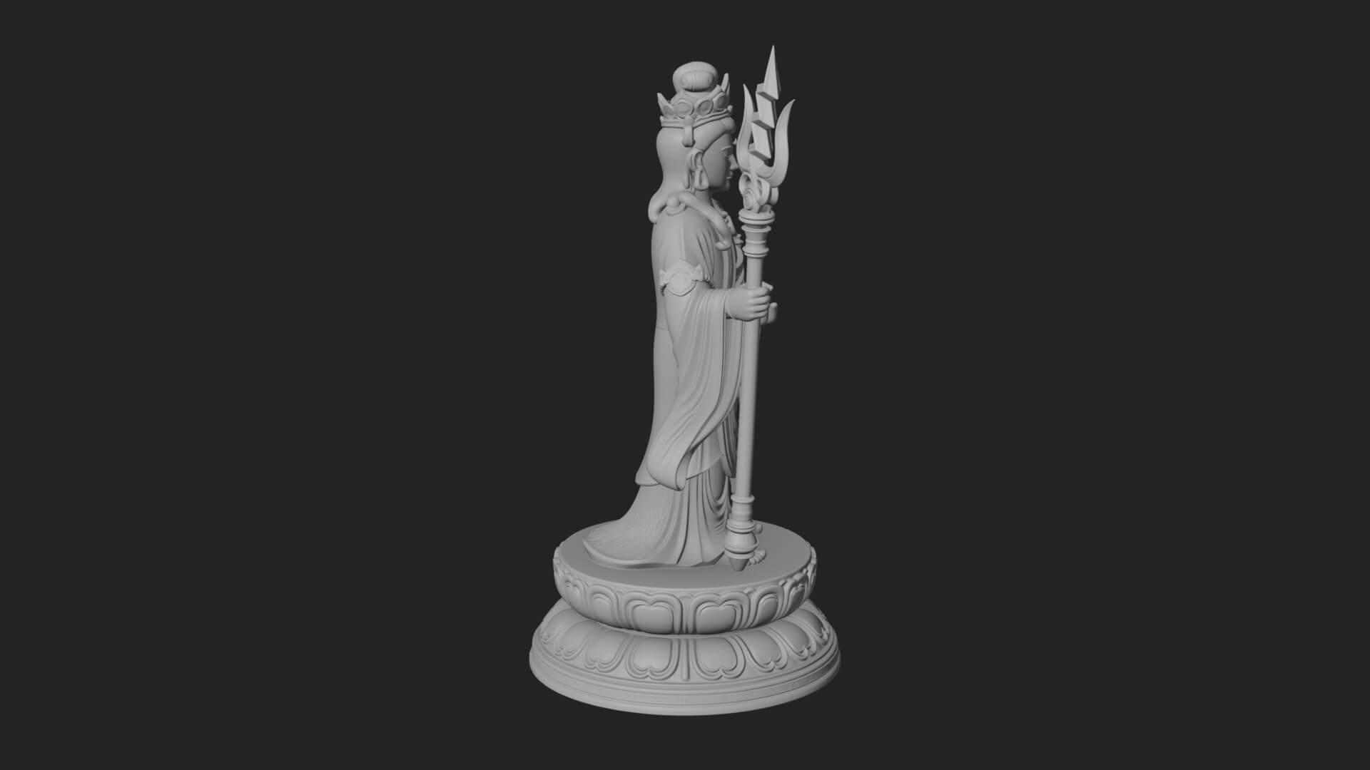 Standing Bodhisattva Statue Design 5 3D Print Model 3D Model