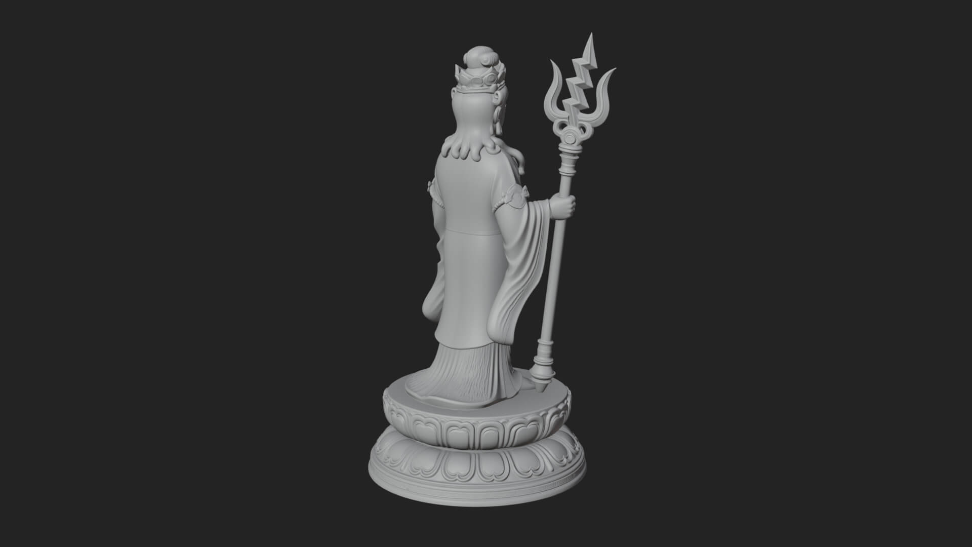 Standing Bodhisattva Statue Design 5 3D Print Model 3D Model