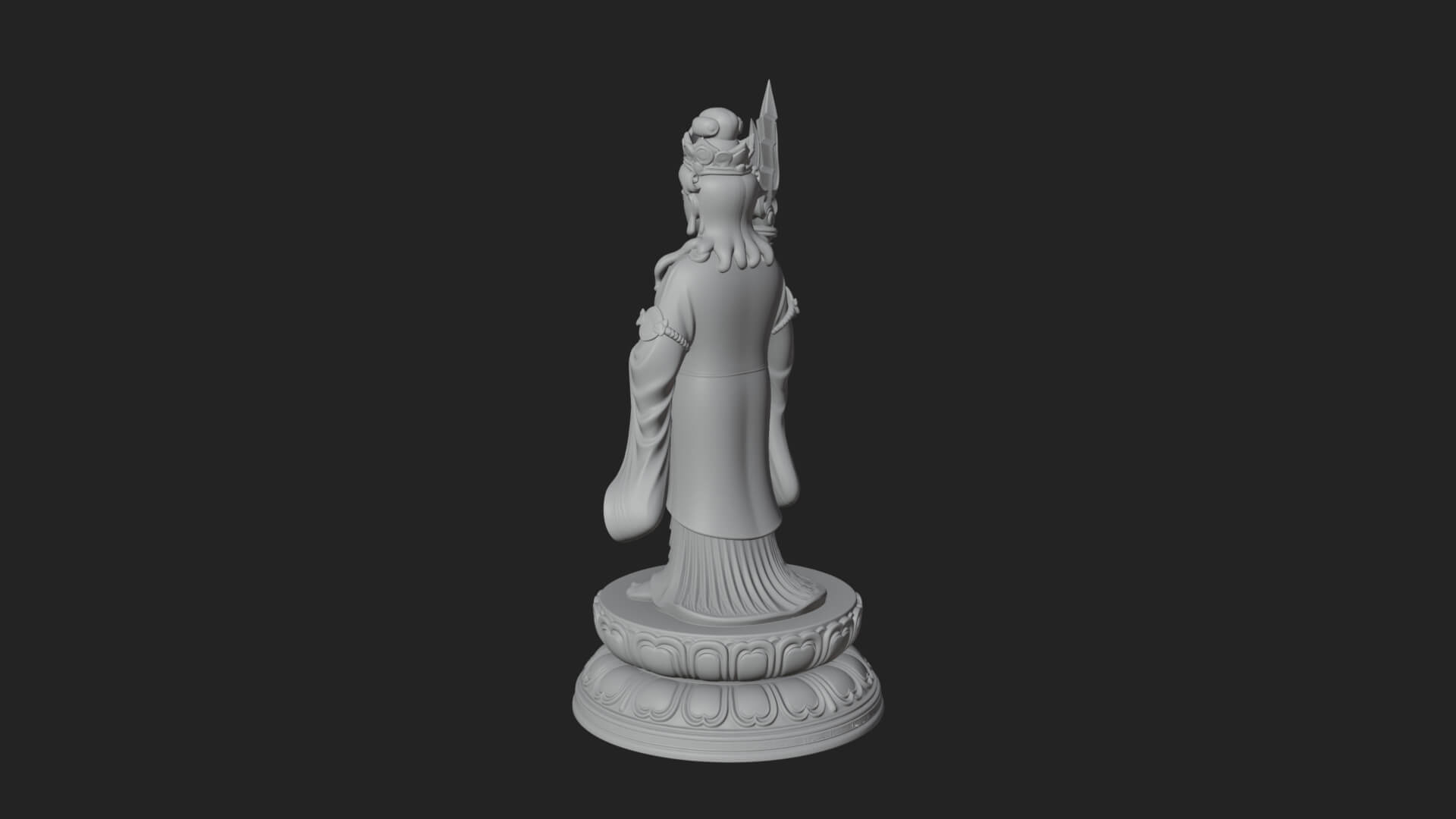 Standing Bodhisattva Statue Design 5 3D Print Model 3D Model