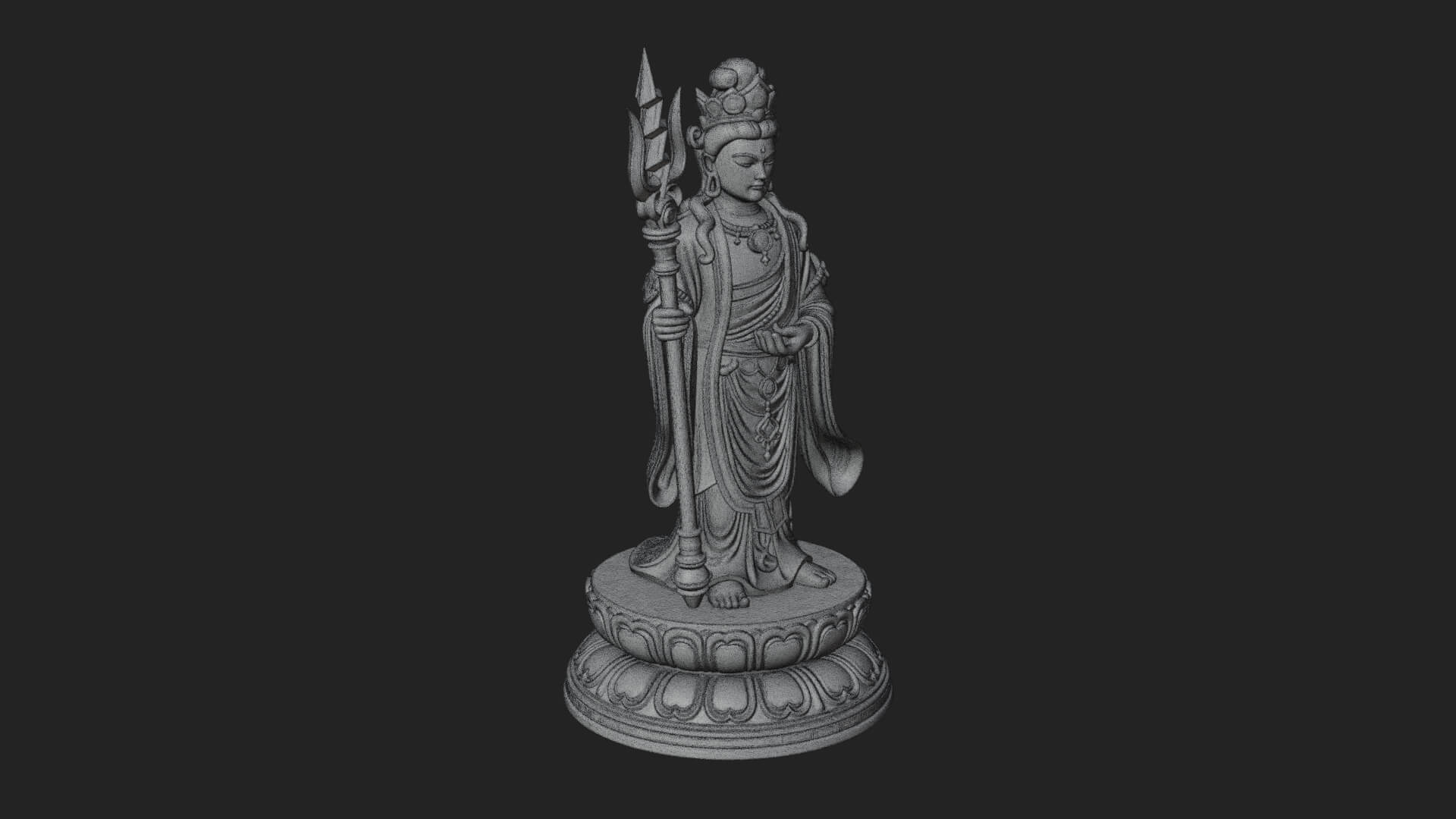 Standing Bodhisattva Statue Design 5 3D Print Model 3D Model