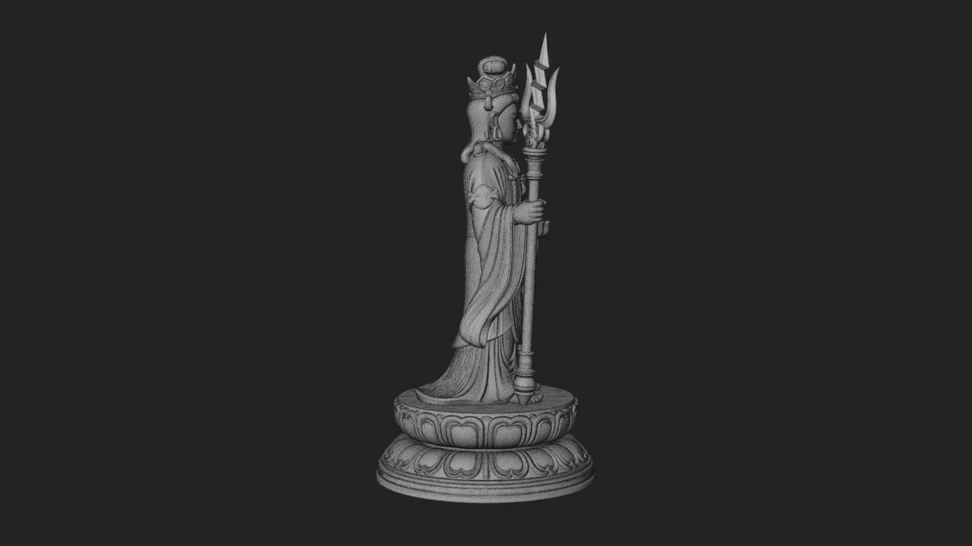 Standing Bodhisattva Statue Design 5 3D Print Model 3D Model