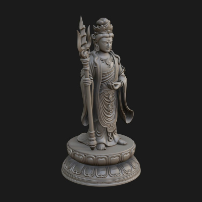 Standing Bodhisattva Statue Design 5 3D Print Model