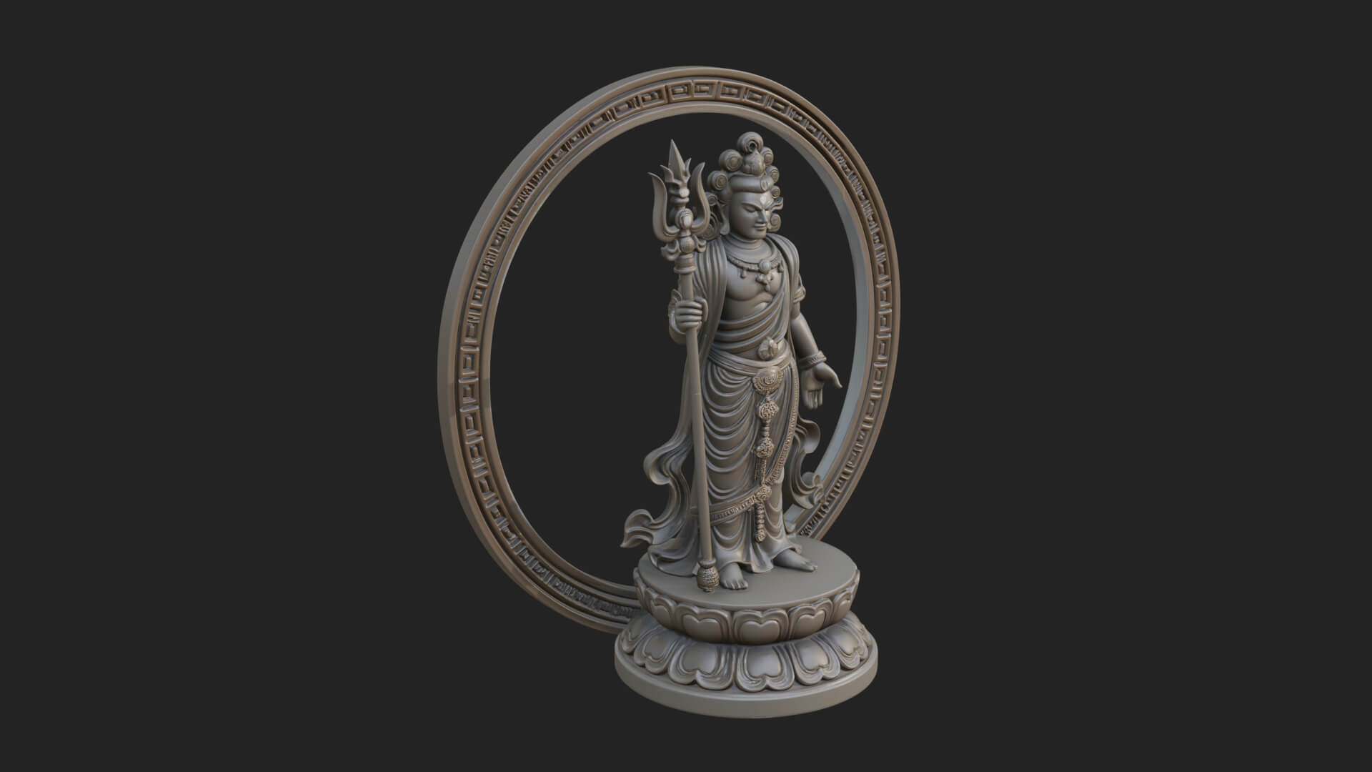Standing Bodhisattva Statue Design 6 3D Print Model 3D Model