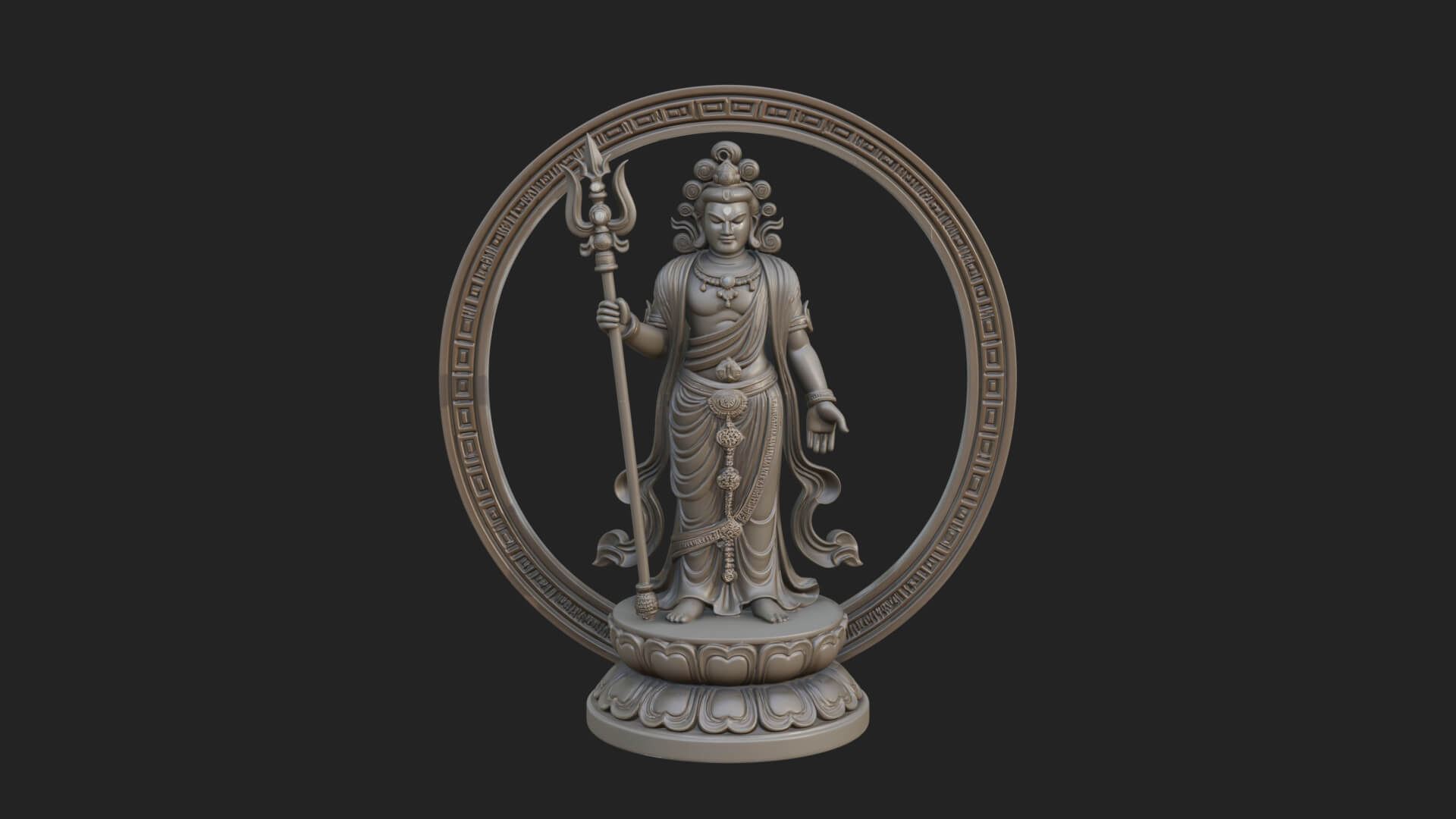 Standing Bodhisattva Statue Design 6 3D Print Model 3D Model