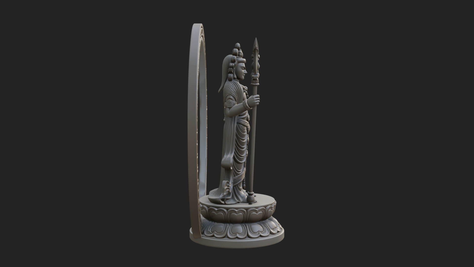 Standing Bodhisattva Statue Design 6 3D Print Model 3D Model