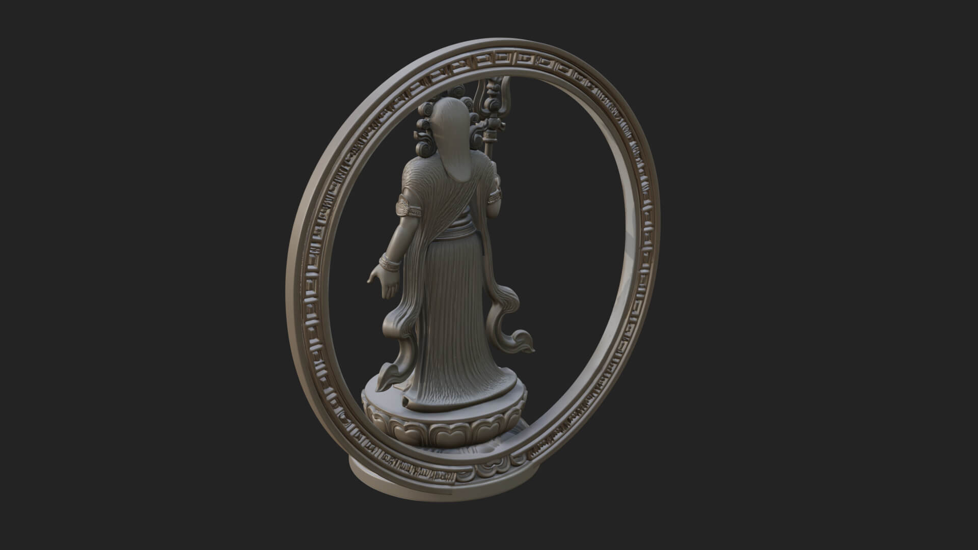 Standing Bodhisattva Statue Design 6 3D Print Model 3D Model