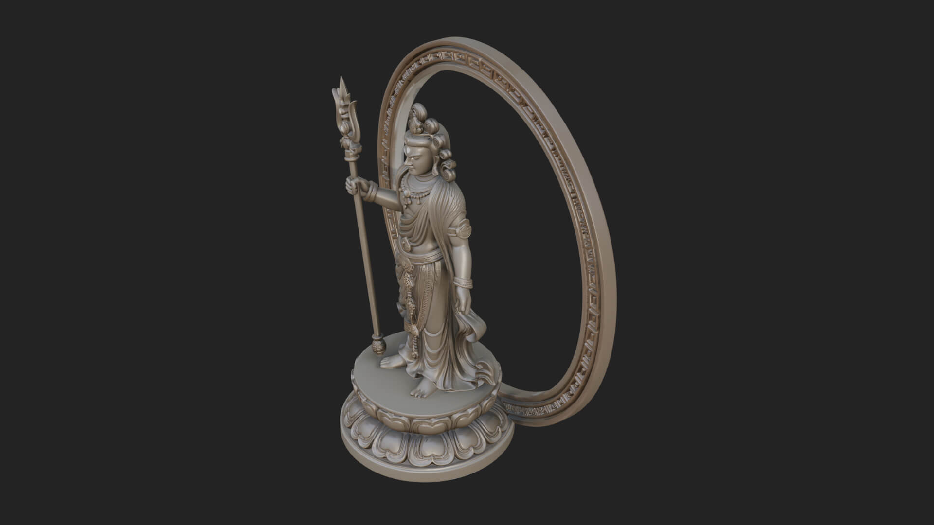 Standing Bodhisattva Statue Design 6 3D Print Model 3D Model