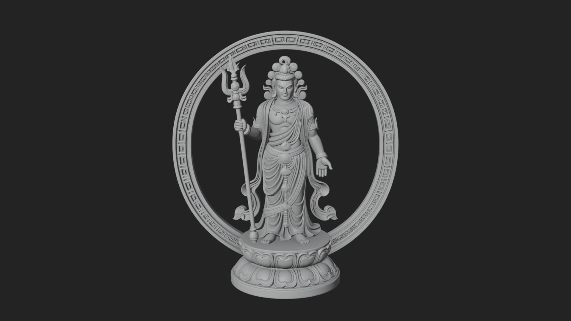 Standing Bodhisattva Statue Design 6 3D Print Model 3D Model