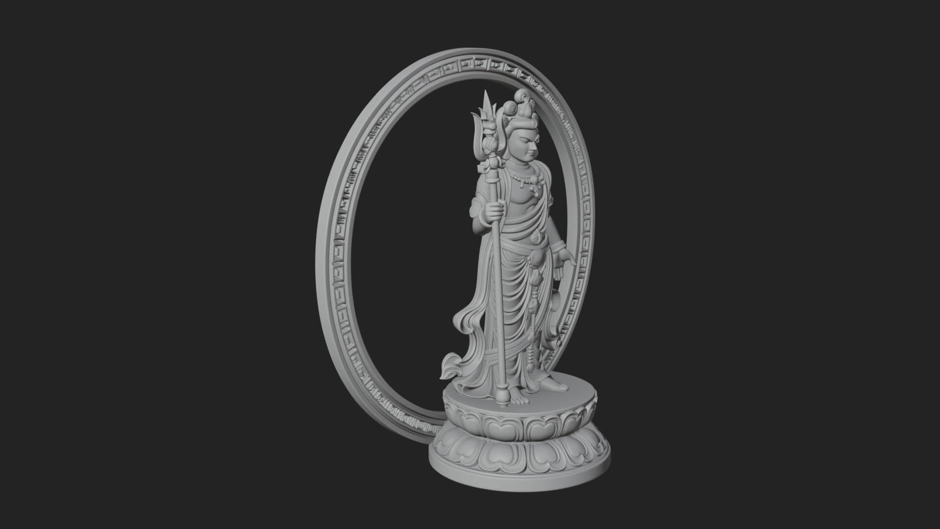 Standing Bodhisattva Statue Design 6 3D Print Model 3D Model