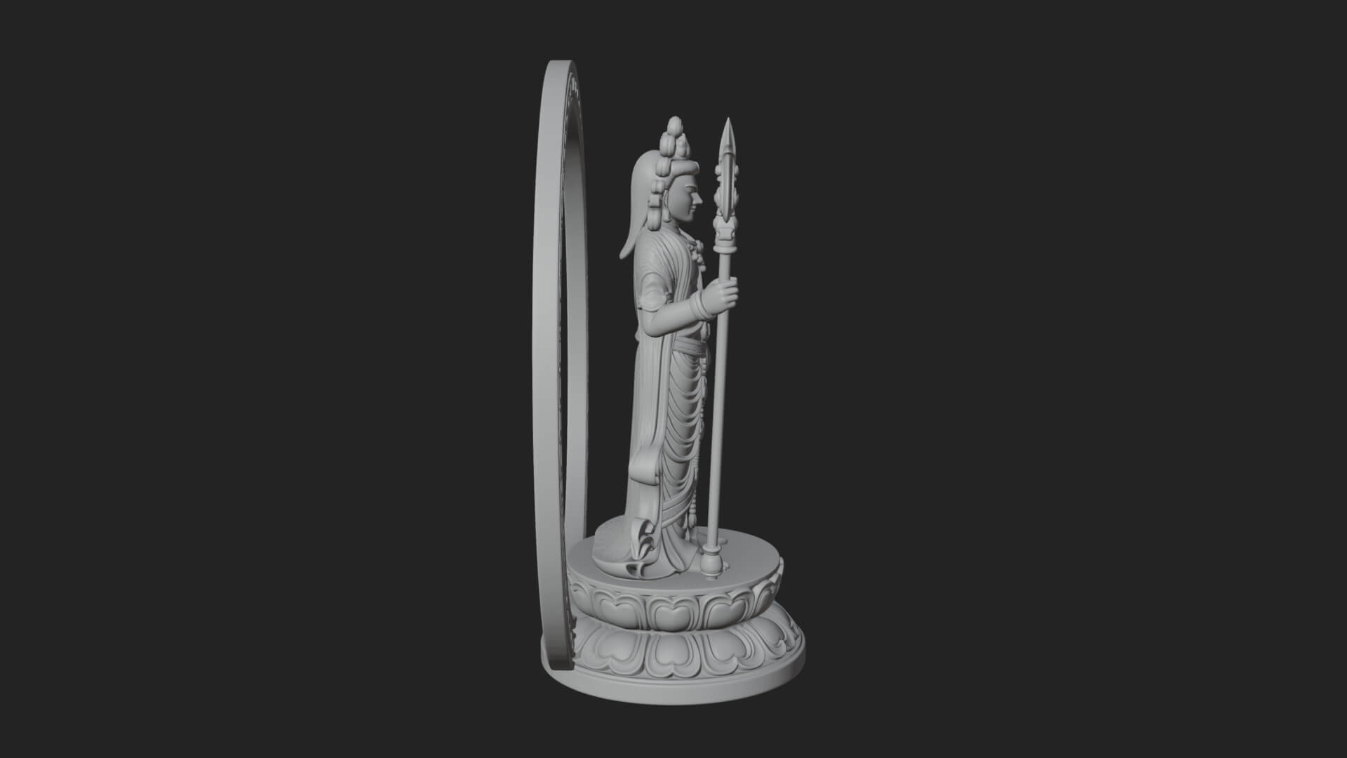 Standing Bodhisattva Statue Design 6 3D Print Model 3D Model