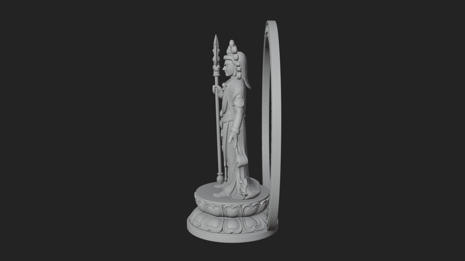 Standing Bodhisattva Statue Design 6 3D Print Model 3D Model