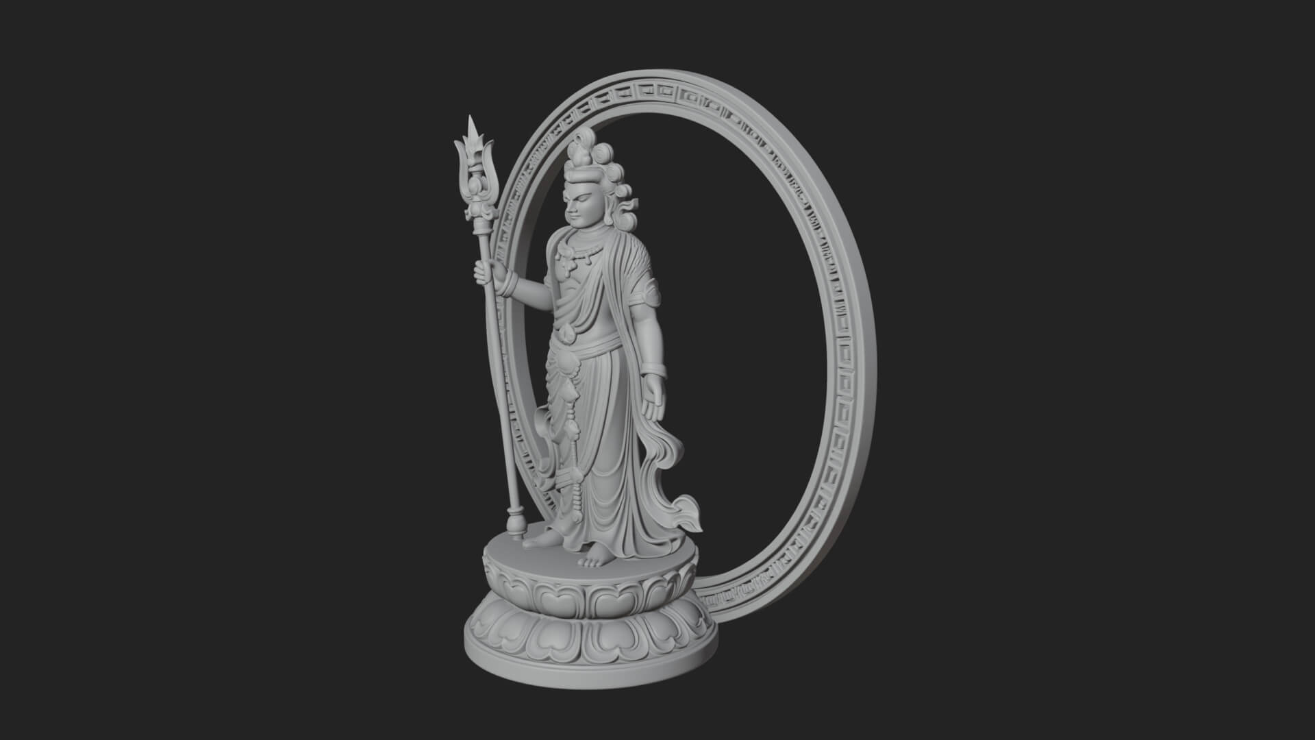 Standing Bodhisattva Statue Design 6 3D Print Model 3D Model