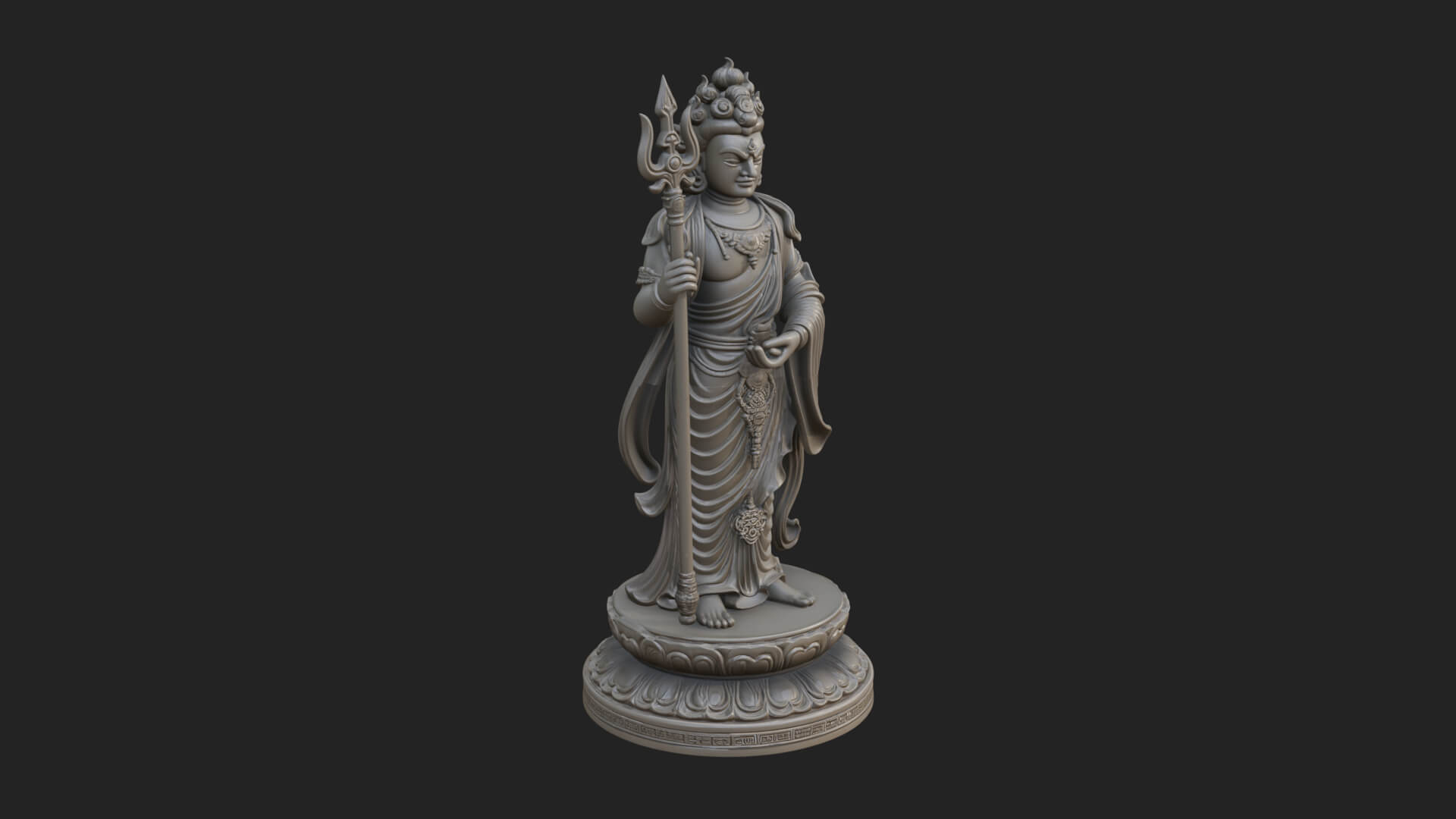 Standing Bodhisattva Statue Design 7 3D Print Model 3D Model