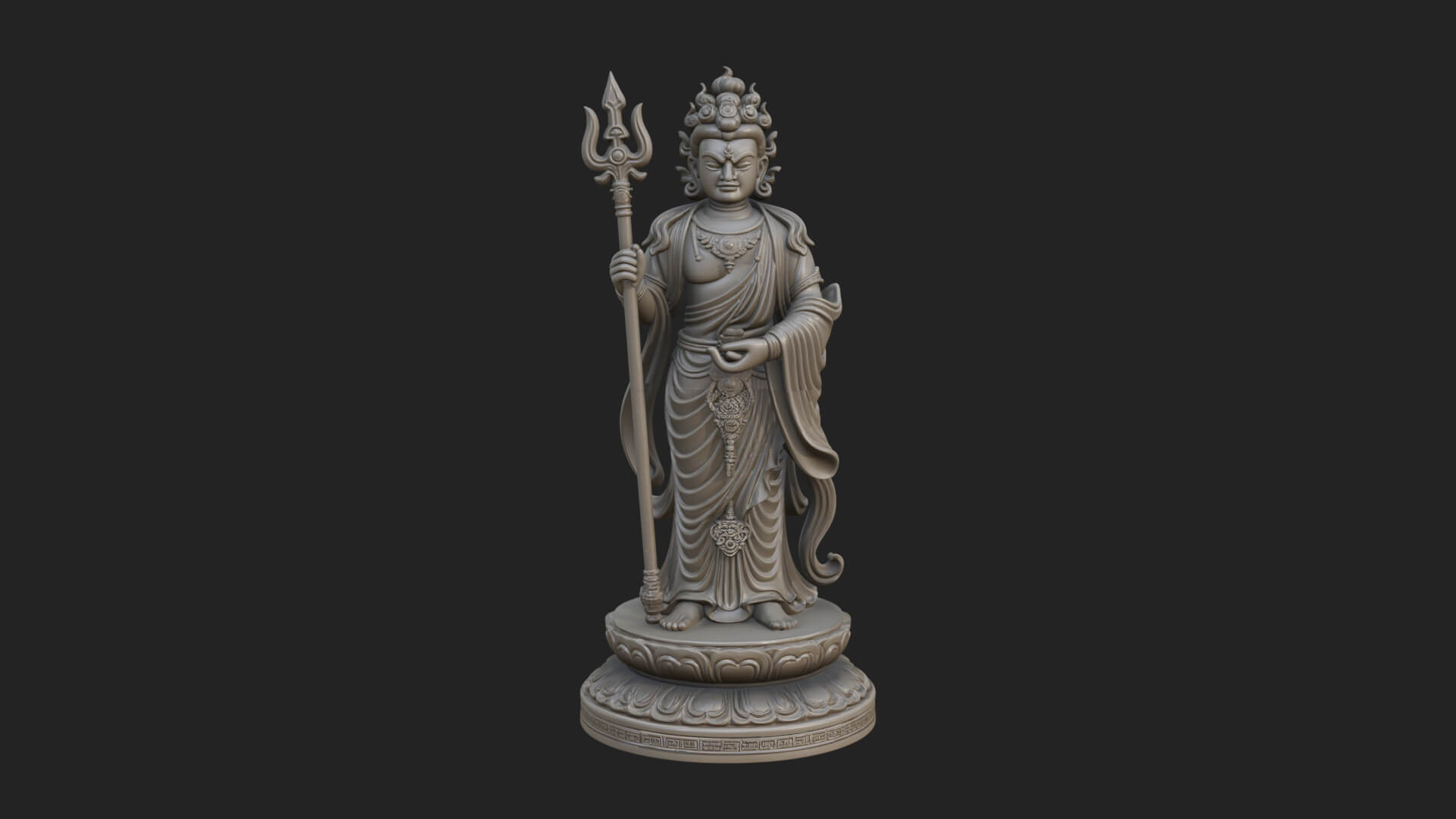 Standing Bodhisattva Statue Design 7 3D Print Model 3D Model