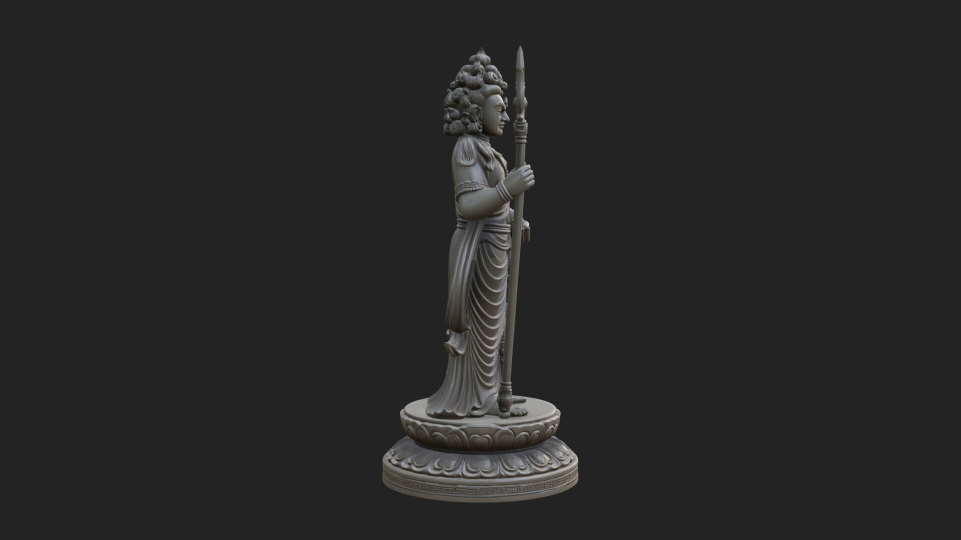 Standing Bodhisattva Statue Design 7 3D Print Model 3D Model
